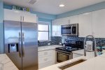 Nicely quipped kitchen with new stainless appliances and well designed cabinets